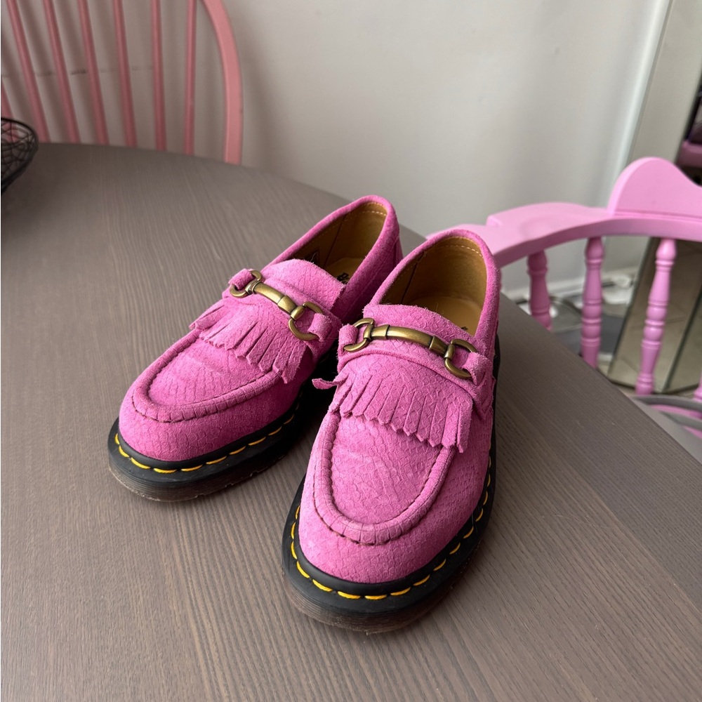 Dr. Martens Pink Adrian Snaffle Shoes Loafers